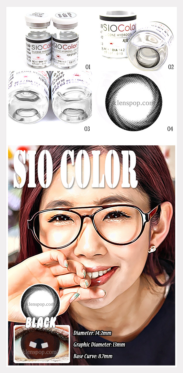 Description image of Sio Color Black (2pcs) 6 Months Color Contacts